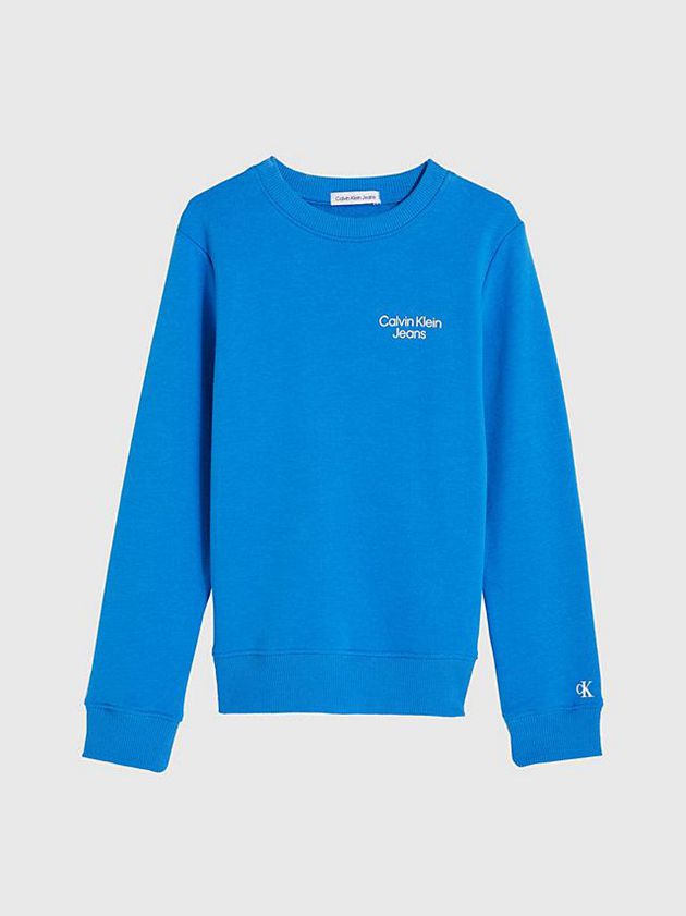 Blue Calvin Klein Organic Cotton Terry Boys's Sweatshirt | TRBY-28067