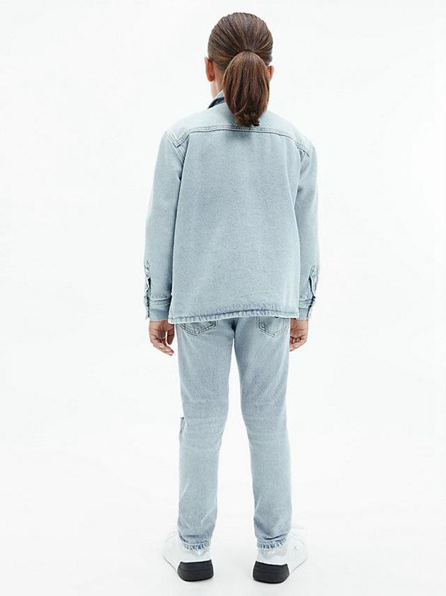Blue Calvin Klein Oversized Denim Shirt Boys's Jacket | NKUB-73568