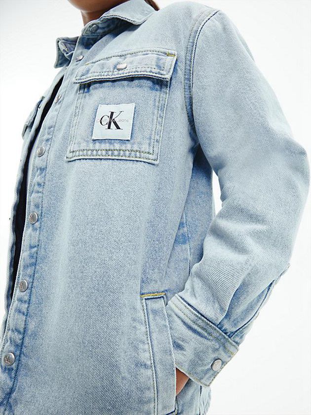 Blue Calvin Klein Oversized Denim Shirt Boys's Jacket | NKUB-73568