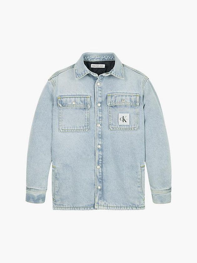 Blue Calvin Klein Oversized Denim Shirt Boys's Jacket | NKUB-73568