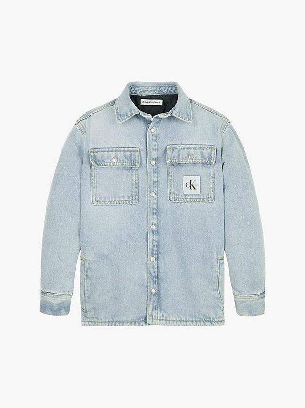 Blue Calvin Klein Oversized Denim Shirt Boys's Jacket | NKUB-73568