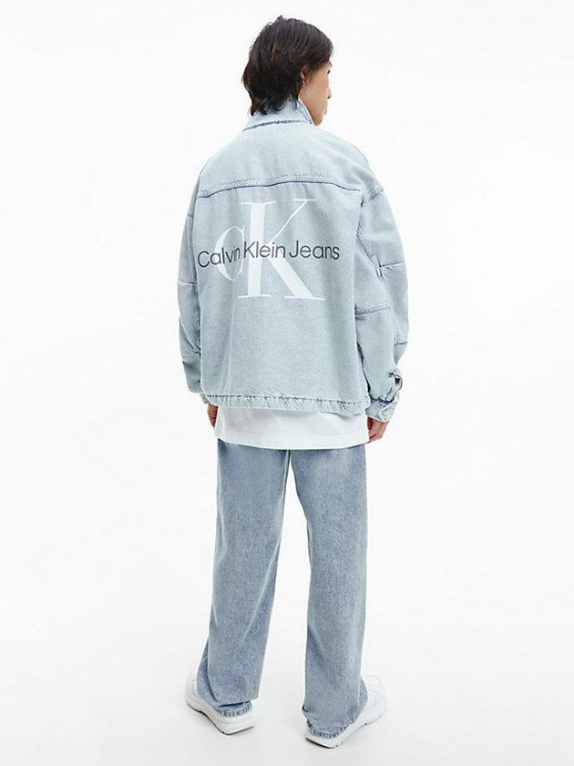 Blue Calvin Klein Oversized Padded Denim Men Jacket | IGHZ-72956