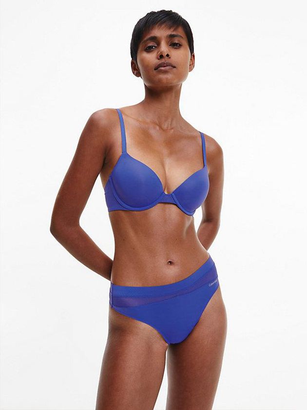 Blue Calvin Klein Perfectly Fit Flex Women Thong | XBAJ-53470