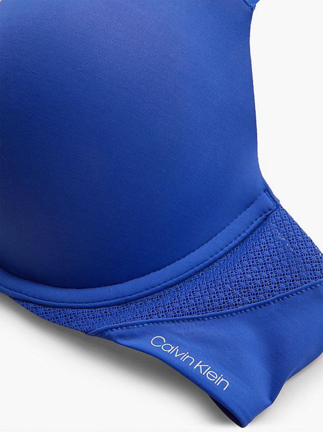 Blue Calvin Klein Plunge Push-Up - Perfectly Fit Flex Women Bra | PGFC-51736