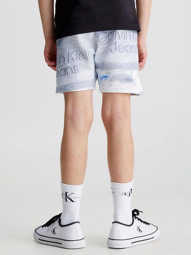 Blue Calvin Klein Printed Logo Boys's Shorts | URYE-42386