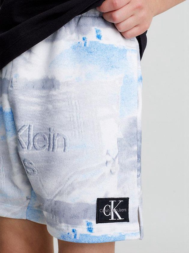 Blue Calvin Klein Printed Logo Boys's Shorts | URYE-42386