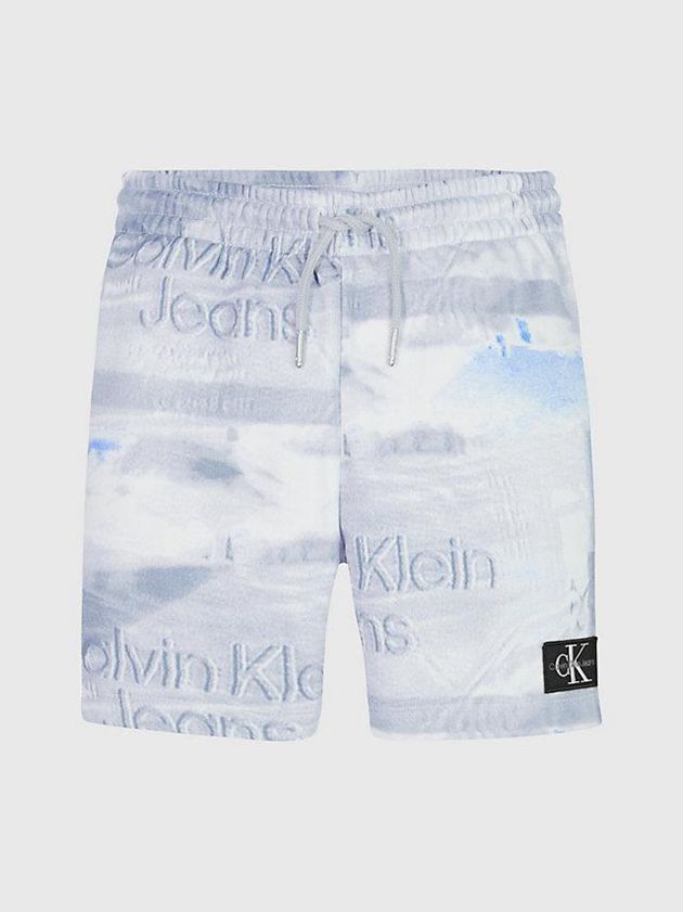 Blue Calvin Klein Printed Logo Boys's Shorts | URYE-42386