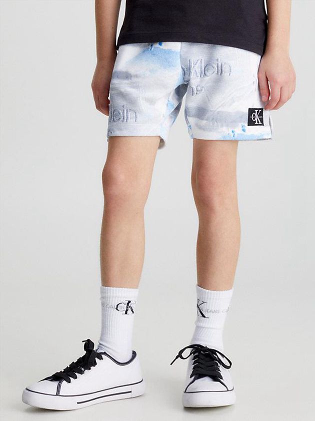 Blue Calvin Klein Printed Logo Boys\'s Shorts | URYE-42386