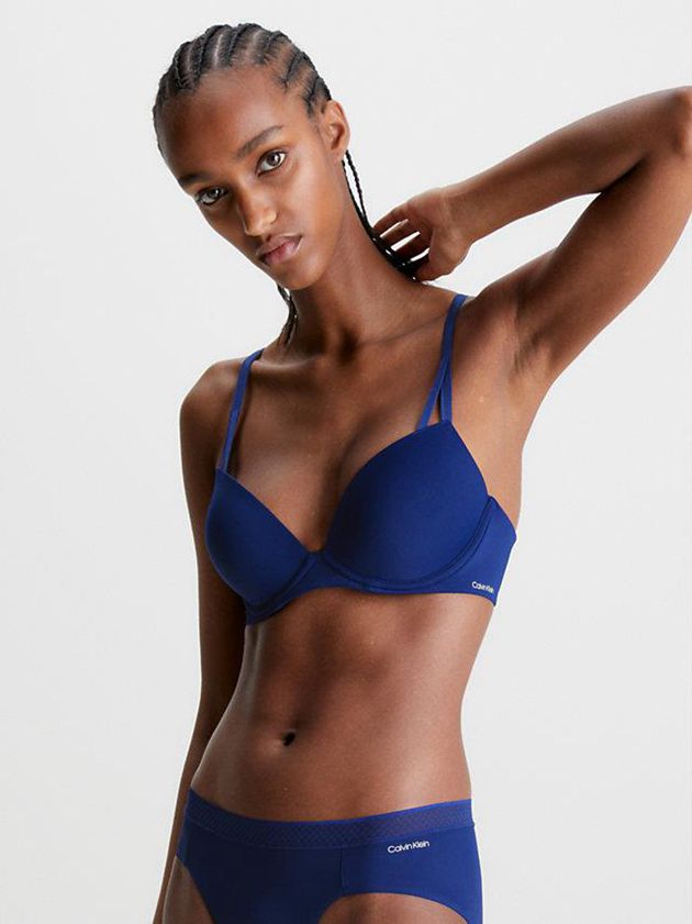 Blue Calvin Klein Push-Up T-Shirt - Seductive Comfort Women Bra | NXHC-48692
