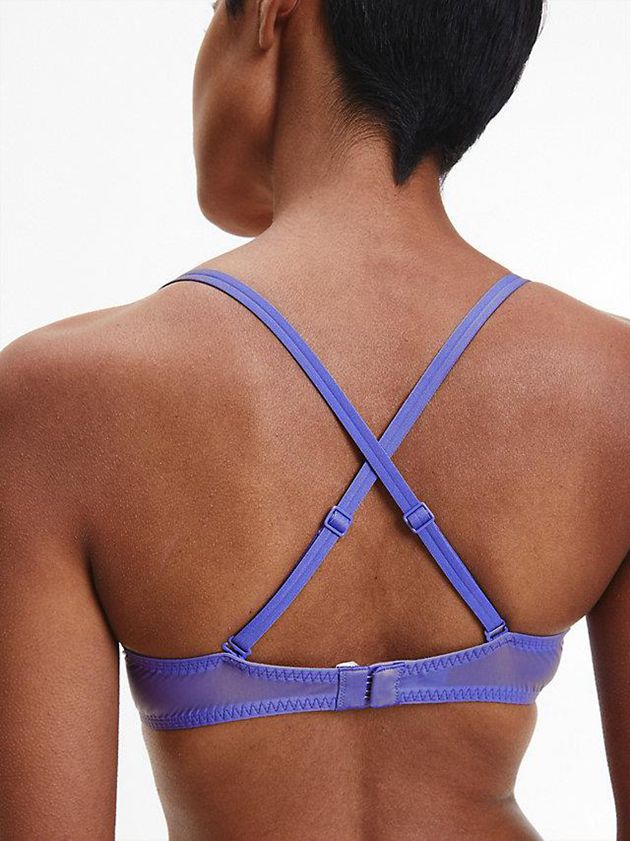 Blue Calvin Klein Push Up - Sheer Marquisette Women Bra | IKYA-98245