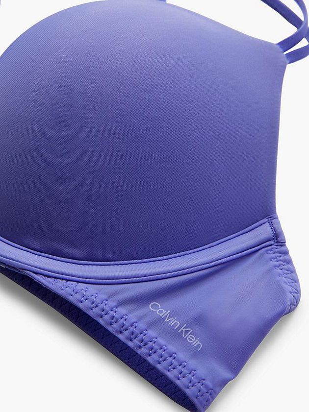 Blue Calvin Klein Push Up - Sheer Marquisette Women Bra | IKYA-98245