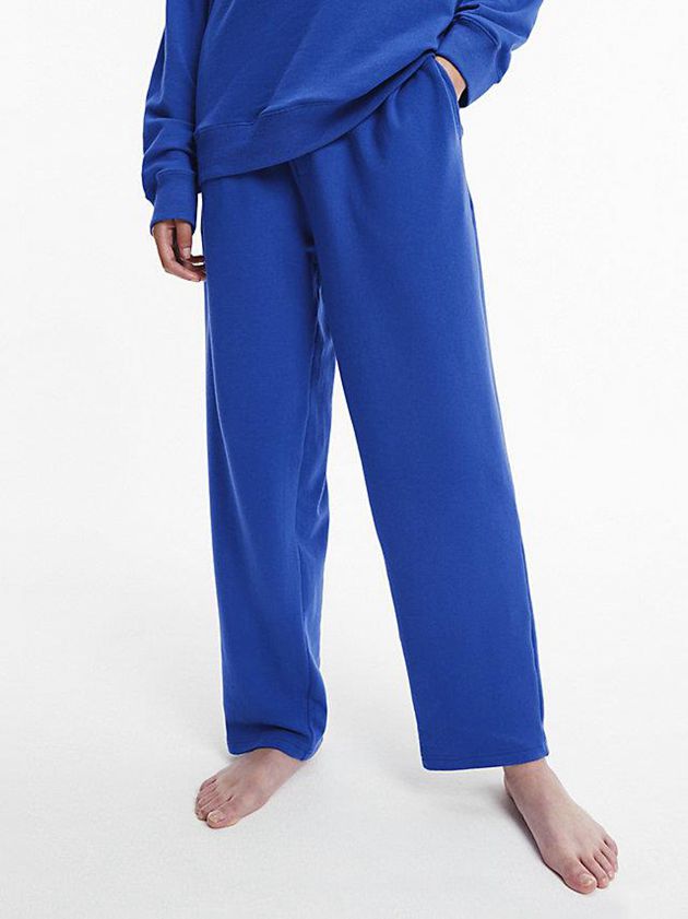 Blue Calvin Klein Pyjama - Embossed Icon Women Pants | KXFO-14362
