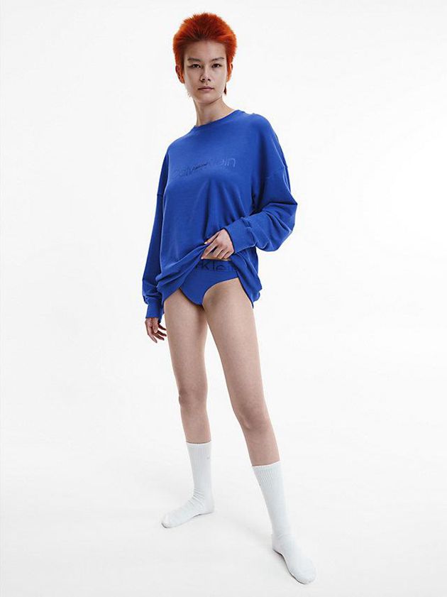 Blue Calvin Klein Pyjama - Embossed Icon Women Top | VFRA-84095