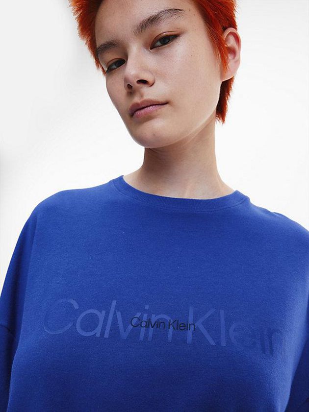 Blue Calvin Klein Pyjama - Embossed Icon Women Top | VFRA-84095