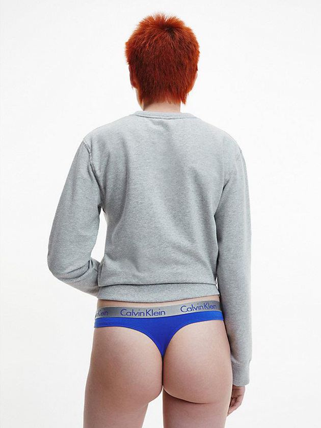 Blue Calvin Klein Radiant Cotton Women Thong | DLCY-45719