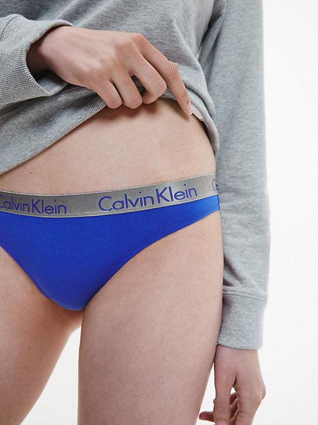 Blue Calvin Klein Radiant Cotton Women Thong | DLCY-45719