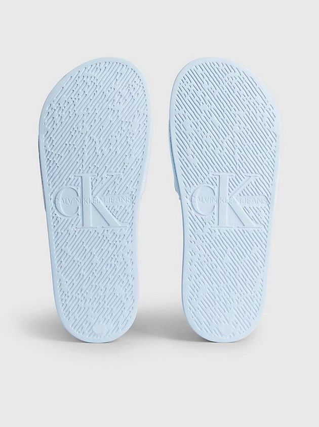 Blue Calvin Klein Recycled Canvas Sliders Women Slippers | QVBL-49680