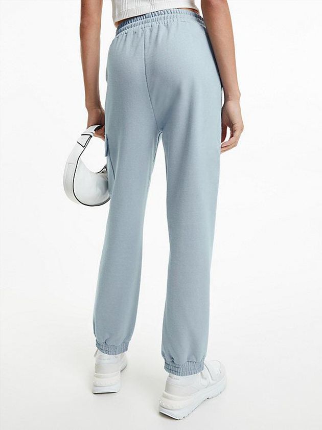 Blue Calvin Klein Recycled Cotton Cargo Women Joggers | LHVY-02684