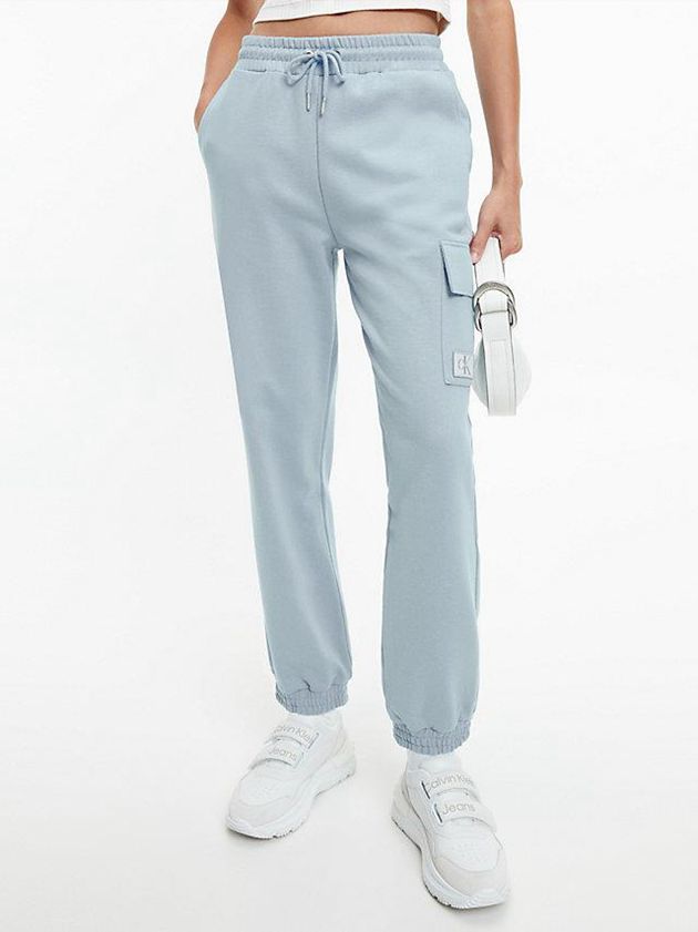 Blue Calvin Klein Recycled Cotton Cargo Women Joggers | LHVY-02684