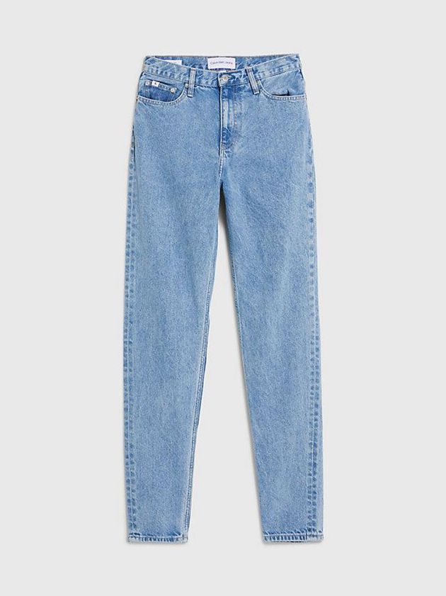 Blue Calvin Klein Recycled Cotton Mom Women Jeans | UZNK-25647