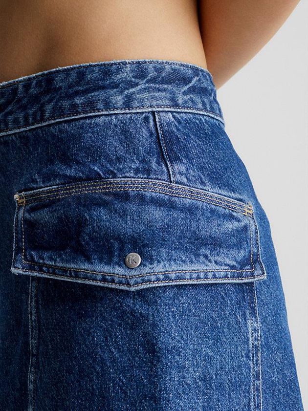 Blue Calvin Klein Recycled Denim Utility Women Skirt | RQUI-06271
