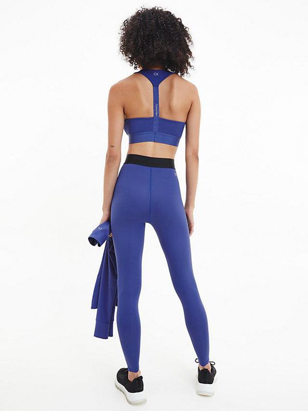 Blue Calvin Klein Recycled Medium Impact Sports Women Bra | ZQRK-47863