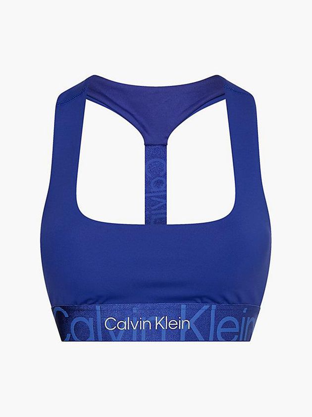 Blue Calvin Klein Recycled Medium Impact Sports Women Bra | ZQRK-47863