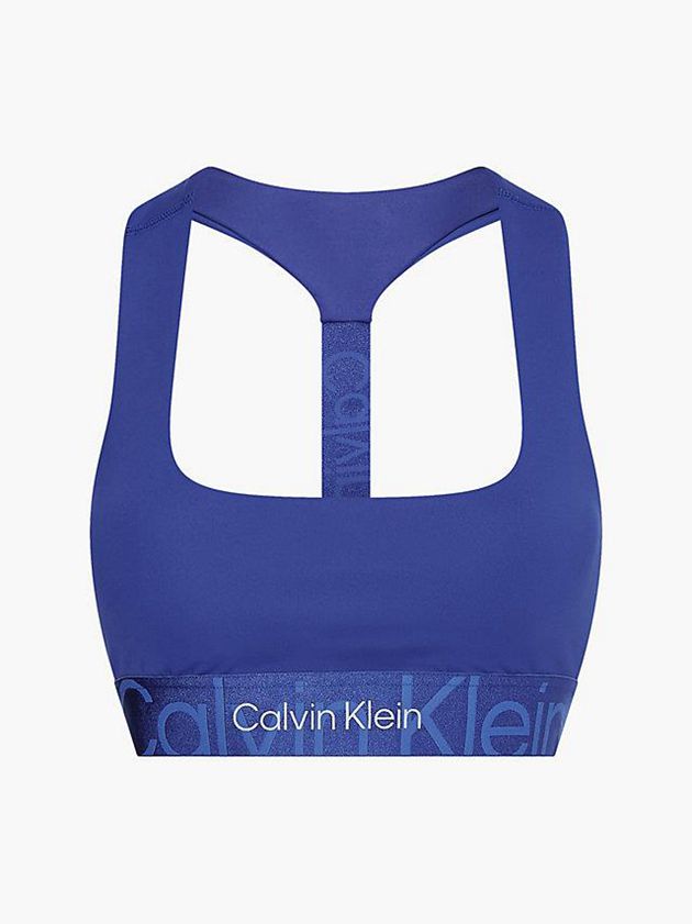 Blue Calvin Klein Recycled Medium Impact Sports Women Bra | ZQRK-47863