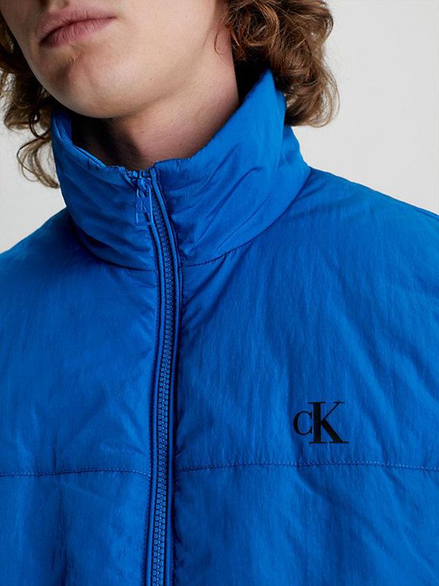 Blue Calvin Klein Recycled Nylon Padded Men Vest | KYUE-36472