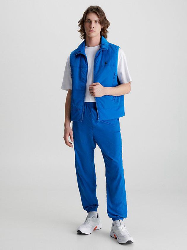 Blue Calvin Klein Recycled Nylon Padded Men Vest | KYUE-36472