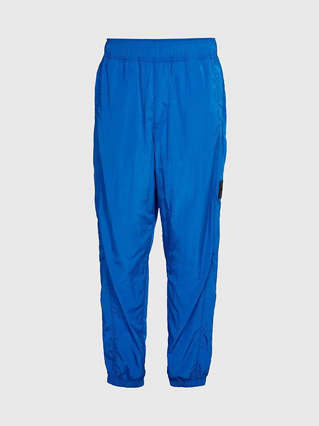 Blue Calvin Klein Recycled Nylon Tapered Men Pants | GQTJ-35907
