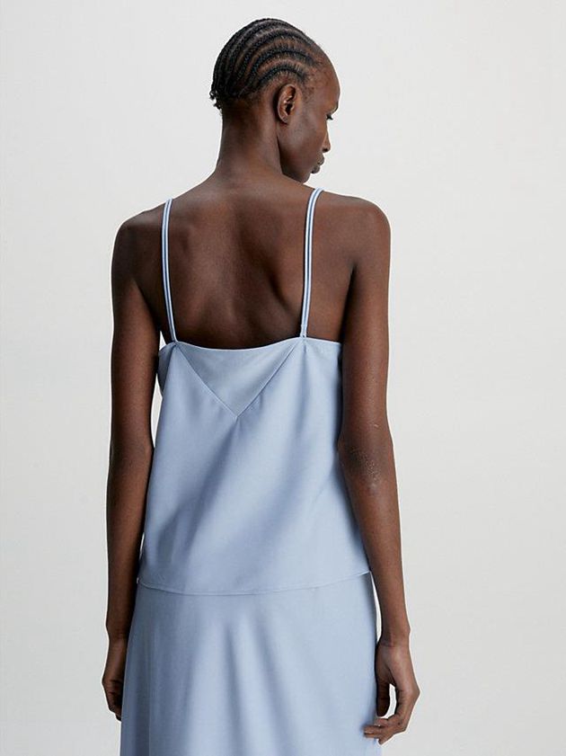 Blue Calvin Klein Recycled Polyester Cami Women Top | ISHM-73861