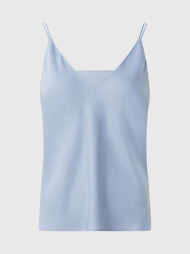 Blue Calvin Klein Recycled Polyester Cami Women Top | ISHM-73861