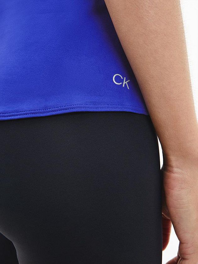 Blue Calvin Klein Recycled Polyester Gym Tank Women Top | OVEG-80963