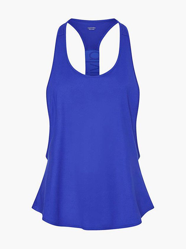 Blue Calvin Klein Recycled Polyester Gym Tank Women Top | OVEG-80963