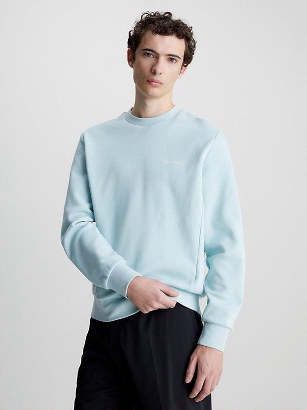 Blue Calvin Klein Recycled Polyester Men Sweatshirt | DAMX-42810