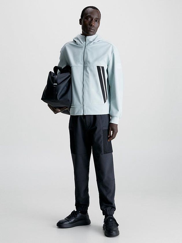 Blue Calvin Klein Recycled Soft Shell Men Jacket | RPAO-75934