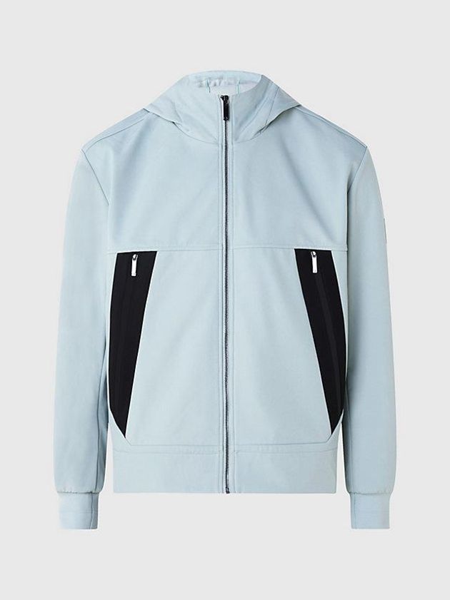 Blue Calvin Klein Recycled Soft Shell Men Jacket | RPAO-75934