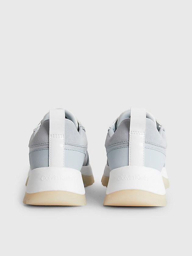 Blue Calvin Klein Recycled Suede And Satin Women Sneakers | UTYQ-67015