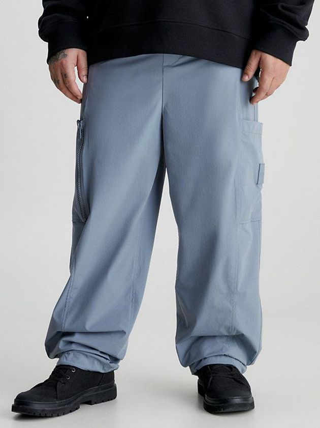 Blue Calvin Klein Recycled Wide Leg Cargo Men Pants | SKEZ-05821