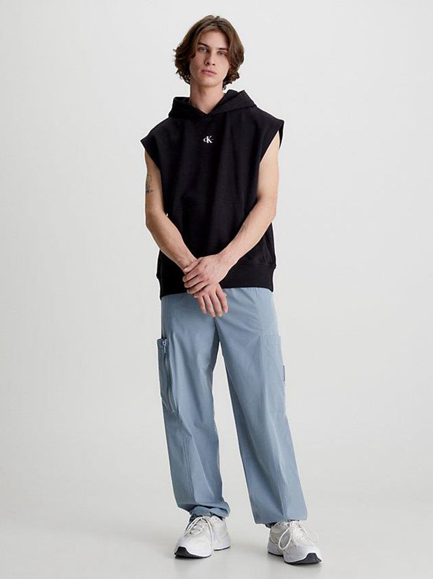 Blue Calvin Klein Recycled Wide Leg Cargo Men Pants | SKEZ-05821