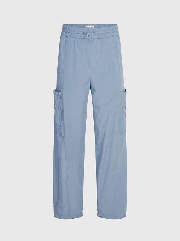 Blue Calvin Klein Recycled Wide Leg Cargo Men Pants | SKEZ-05821
