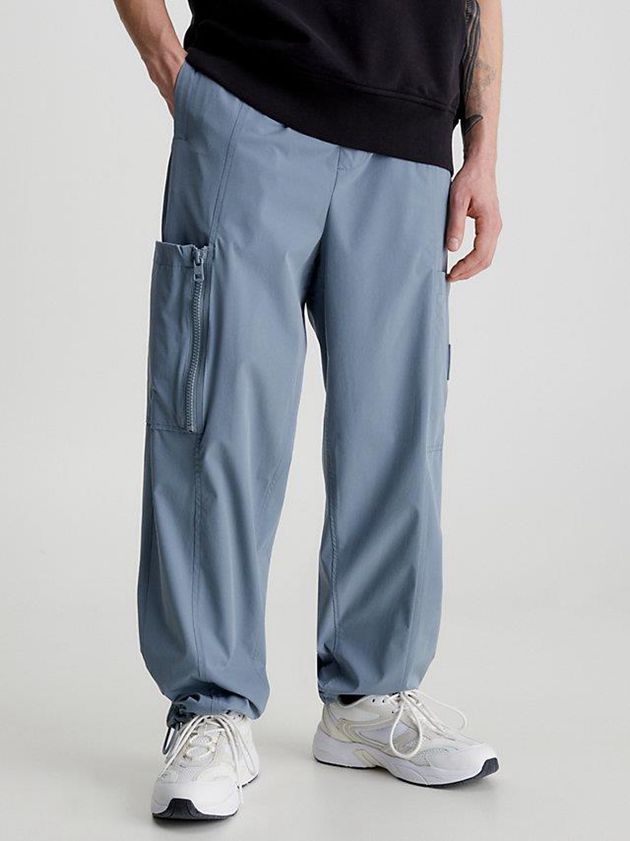 Blue Calvin Klein Recycled Wide Leg Cargo Men Pants | SKEZ-05821