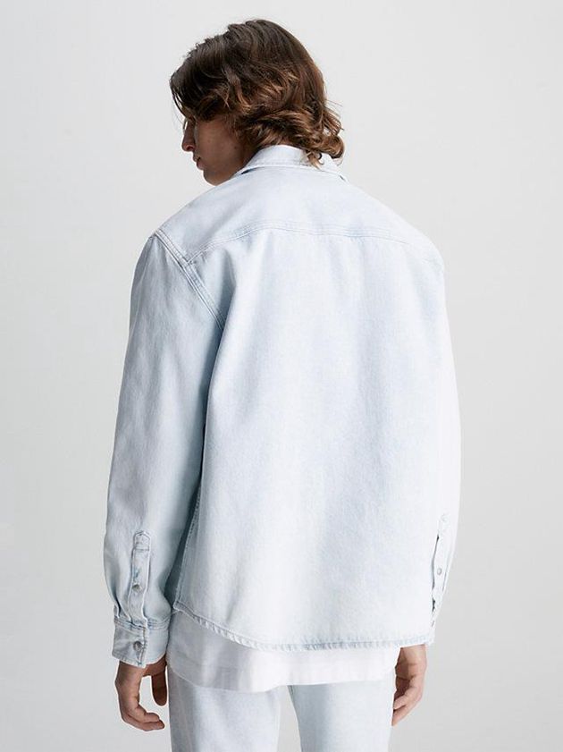 Blue Calvin Klein Relaxed Denim Men Shirts | CWDR-04539
