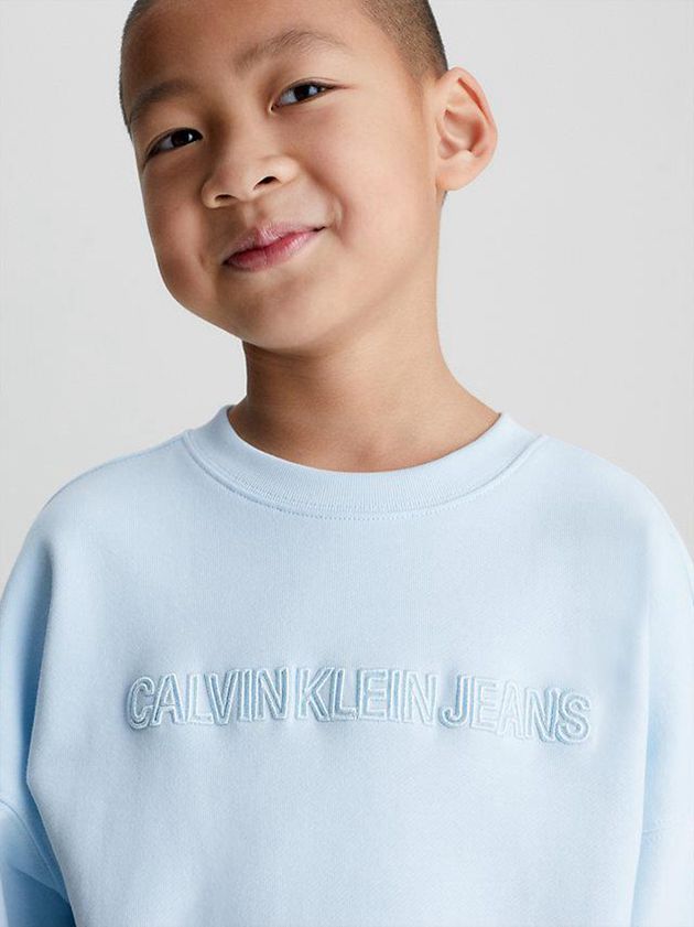 Blue Calvin Klein Relaxed Logo Boys's Sweatshirt | JOIA-52830