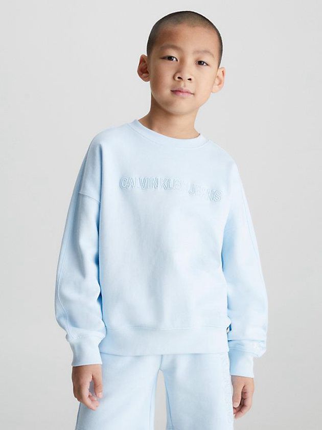 Blue Calvin Klein Relaxed Logo Boys\'s Sweatshirt | JOIA-52830
