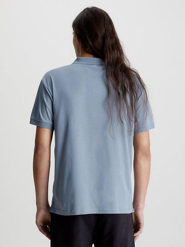 Blue Calvin Klein Relaxed Logo Men Polo Shirt | EUCV-67403