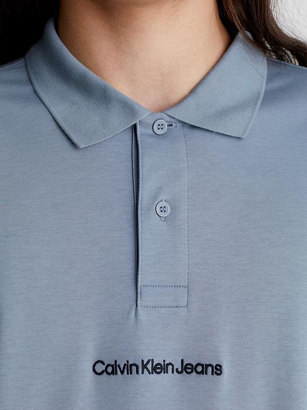 Blue Calvin Klein Relaxed Logo Men Polo Shirt | EUCV-67403