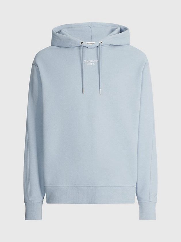 Blue Calvin Klein Relaxed Men Hoodie | MFGB-10824