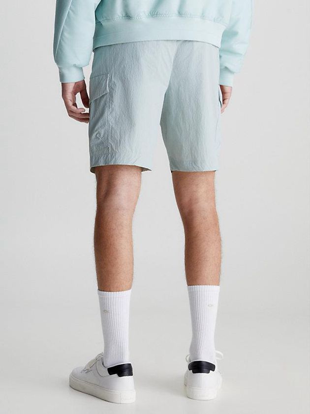 Blue Calvin Klein Relaxed Nylon Cargo Men Shorts | LQTC-73059